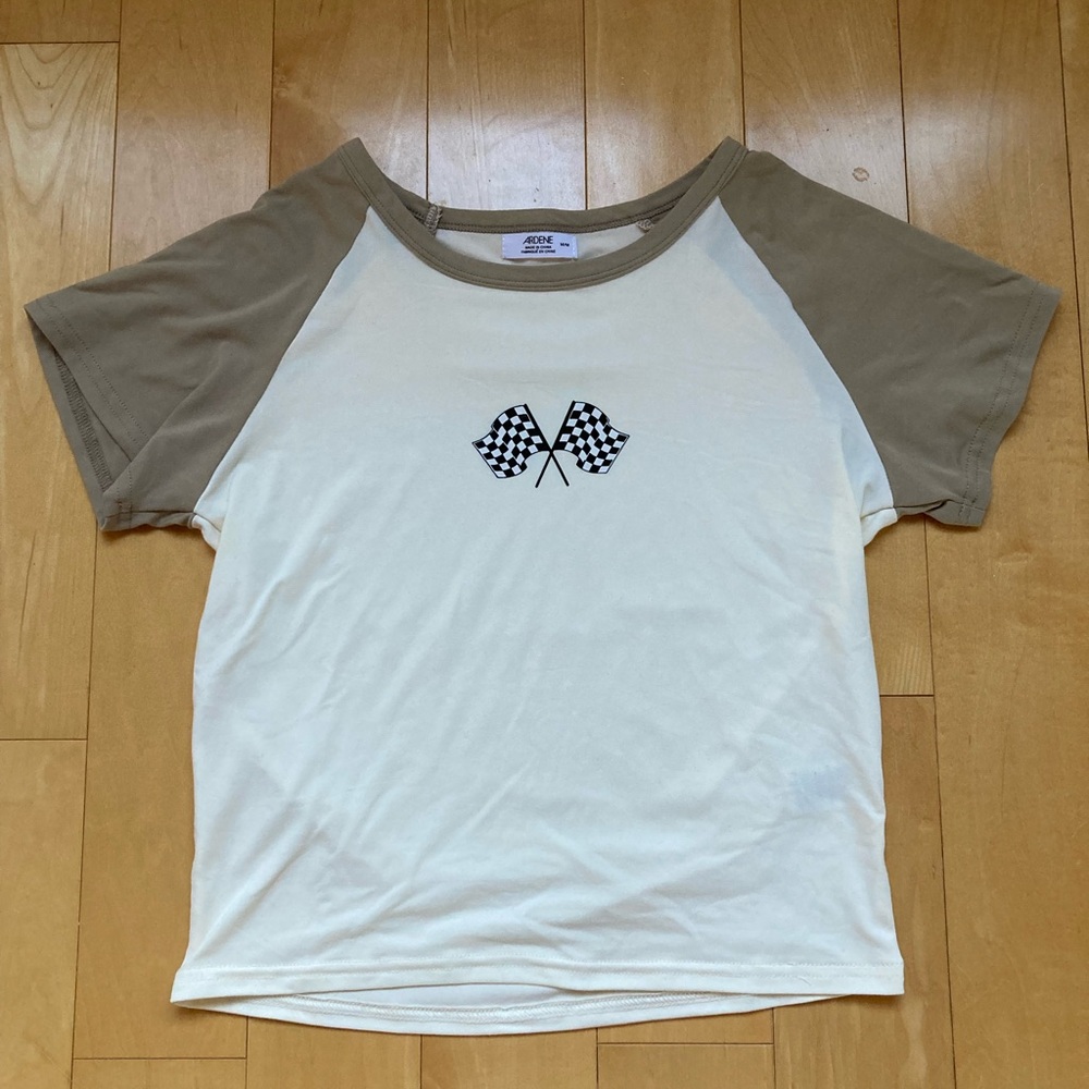 🌸3/$20🍉 Ardene Crop Top with Checkered Flags